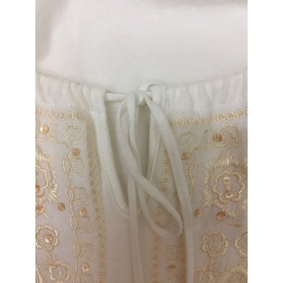 R Q T Petite Womens Top Size PXL White 3/4 Sleeves Embroidery - Picture 7 of 12